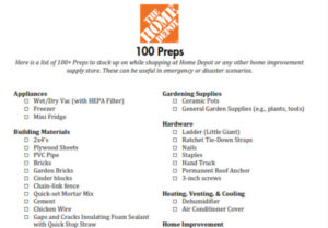 100 Home Depot Preps