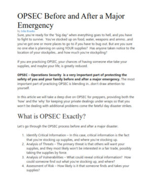 OPSEC Before and After a Major Emergency