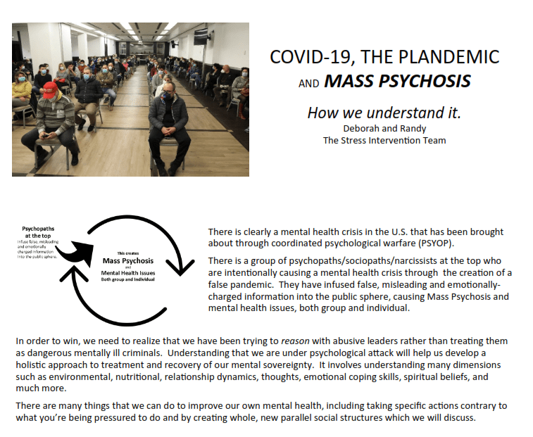 Covid-19 the Plandemic and Mass Psychosis